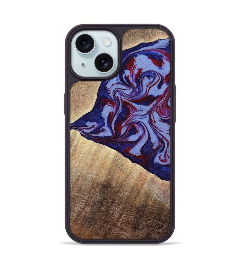 iPhone 15 Wood Phone Case - Angie (Red, 800746)