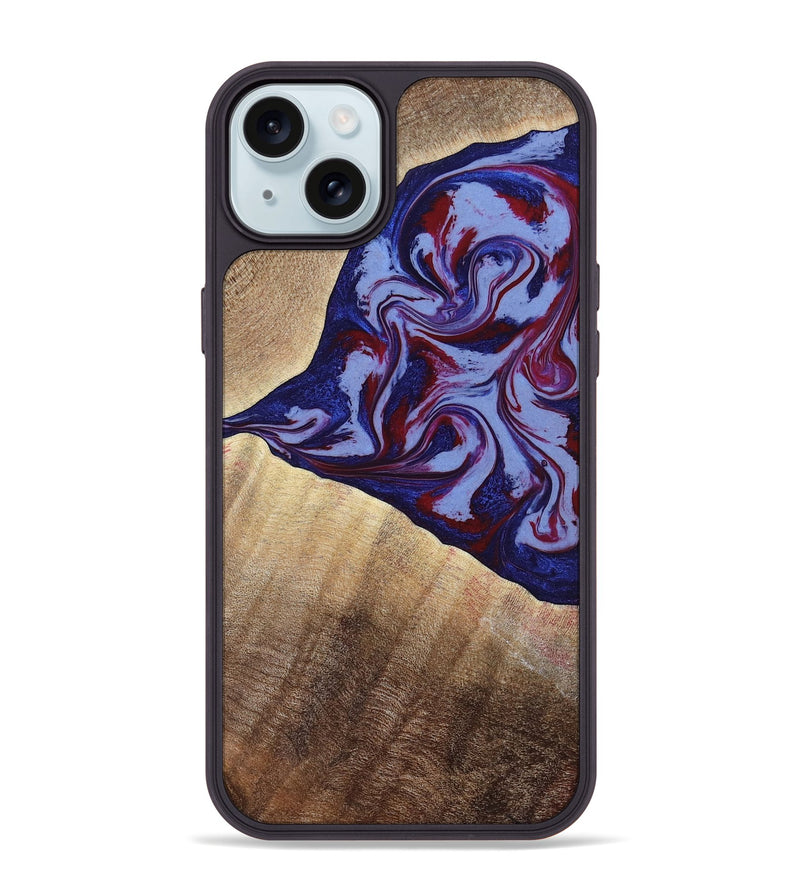iPhone 15 Plus Wood Phone Case - Angie (Red, 800746)