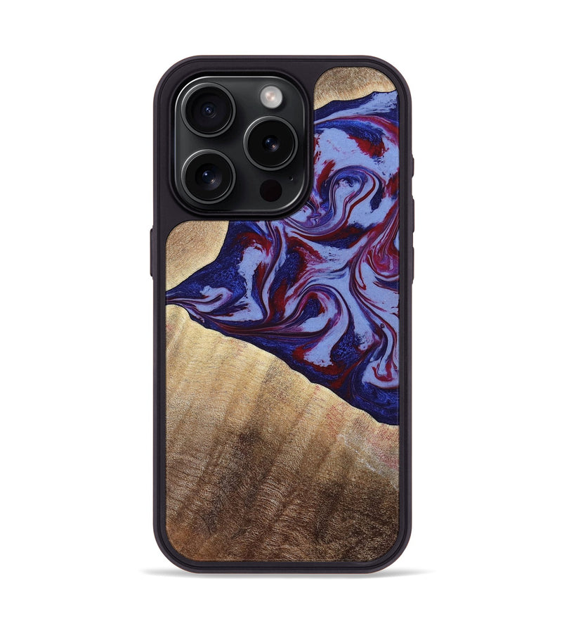 iPhone 15 Pro Wood Phone Case - Angie (Red, 800746)
