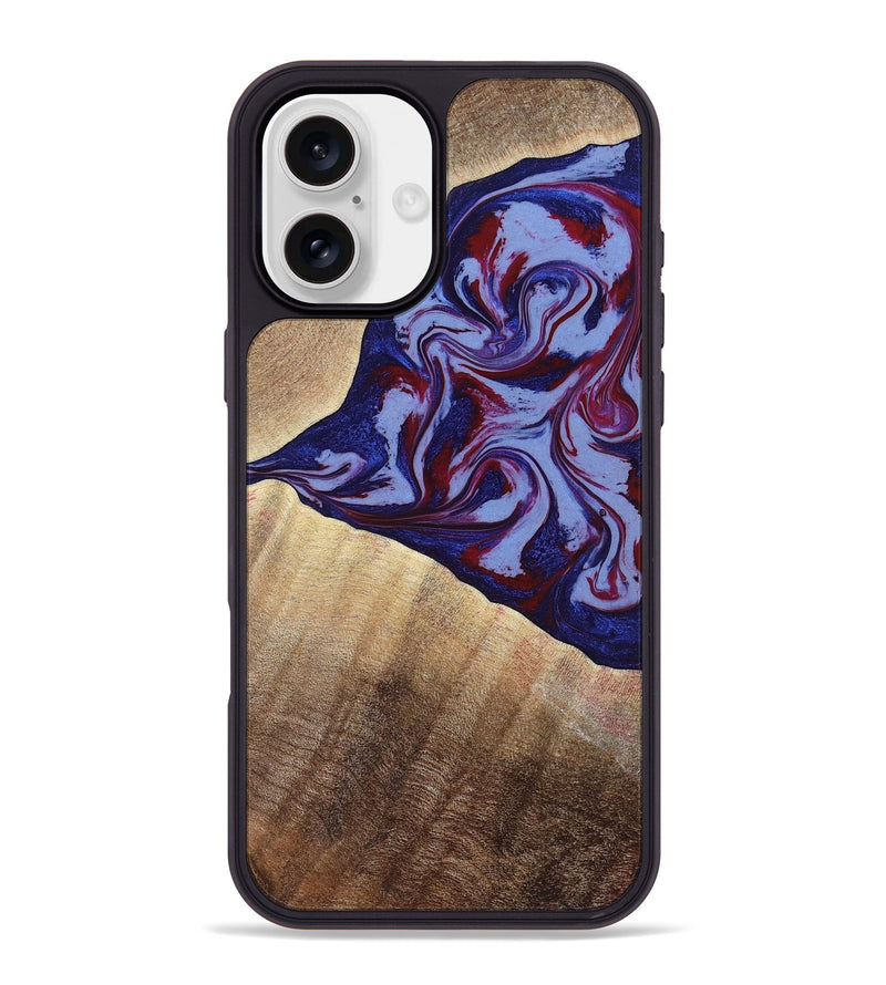 iPhone 16 Plus Wood Phone Case - Angie (Red, 800746)