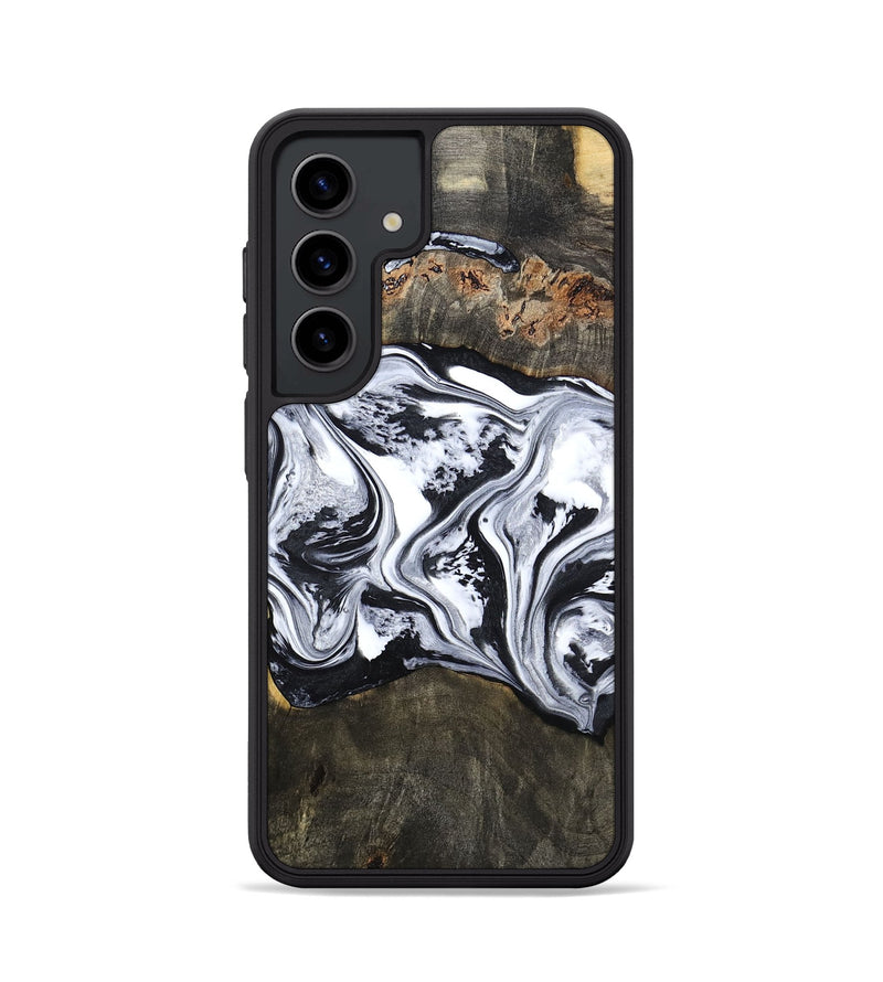 Galaxy S24 Wood Phone Case - Novah (Black & White, 800750)