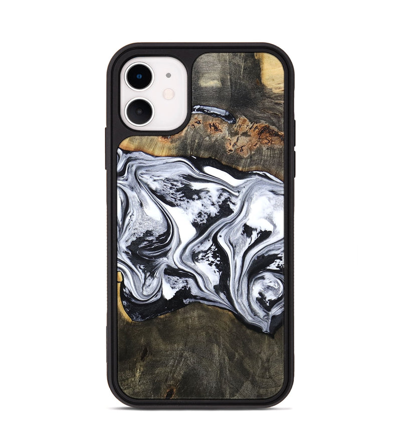 iPhone 11 Wood Phone Case - Novah (Black & White, 800750)