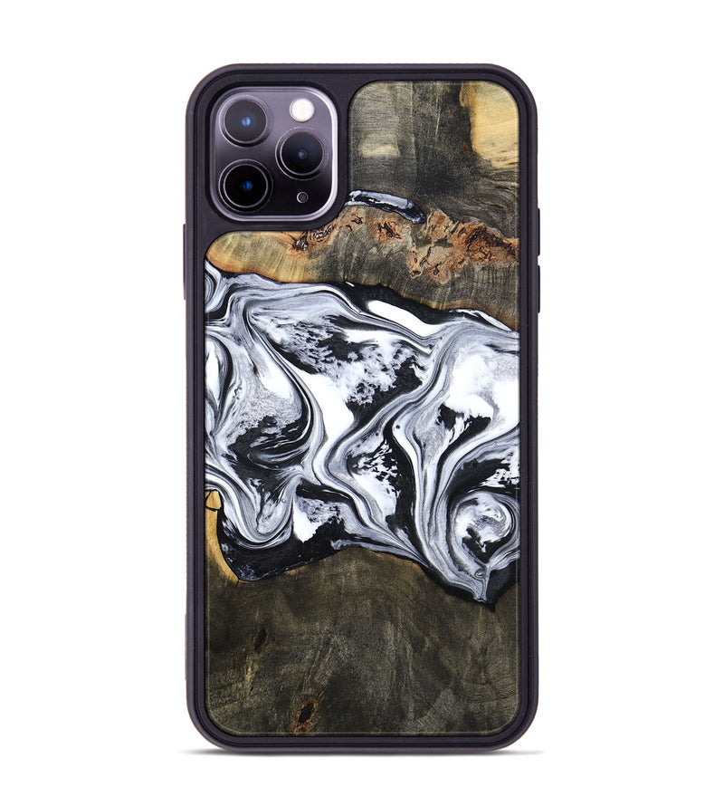 iPhone 11 Pro Max Wood Phone Case - Novah (Black & White, 800750)