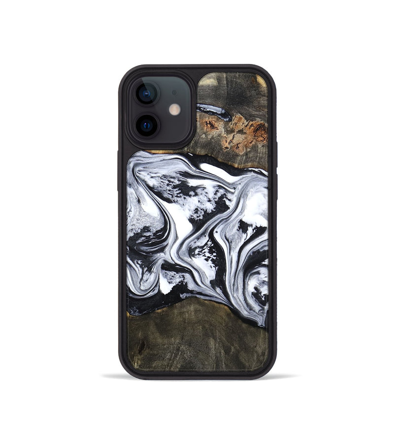 iPhone 12 mini Wood Phone Case - Novah (Black & White, 800750)