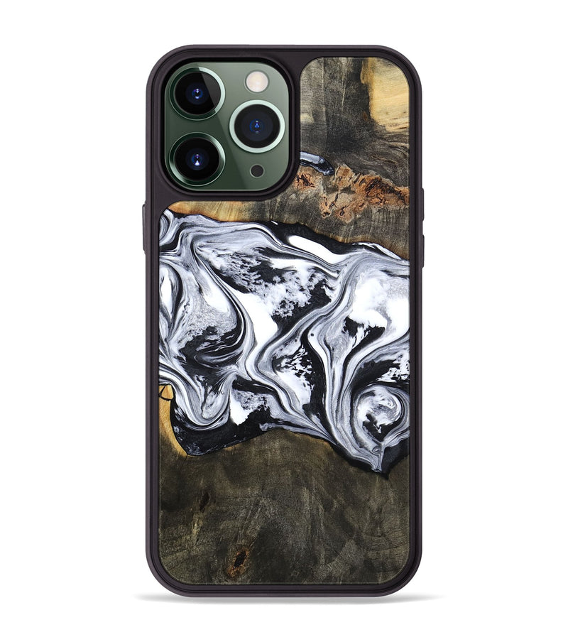 iPhone 13 Pro Max Wood Phone Case - Novah (Black & White, 800750)