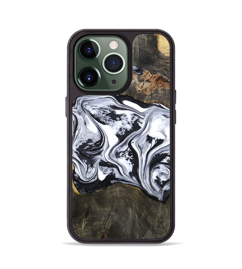 iPhone 13 Pro Wood Phone Case - Novah (Black & White, 800750)