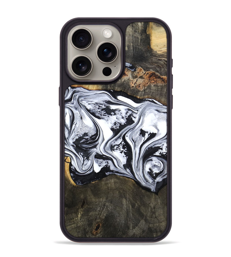 iPhone 15 Pro Max Wood Phone Case - Novah (Black & White, 800750)