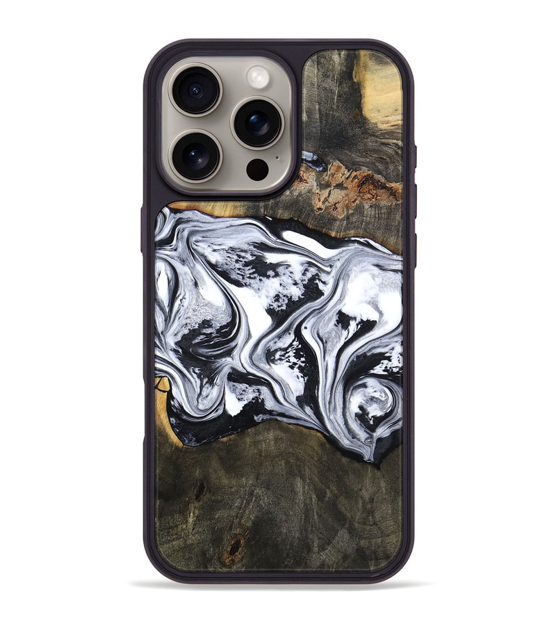 iPhone 16 Pro Max Wood Phone Case - Novah (Black & White, 800750)