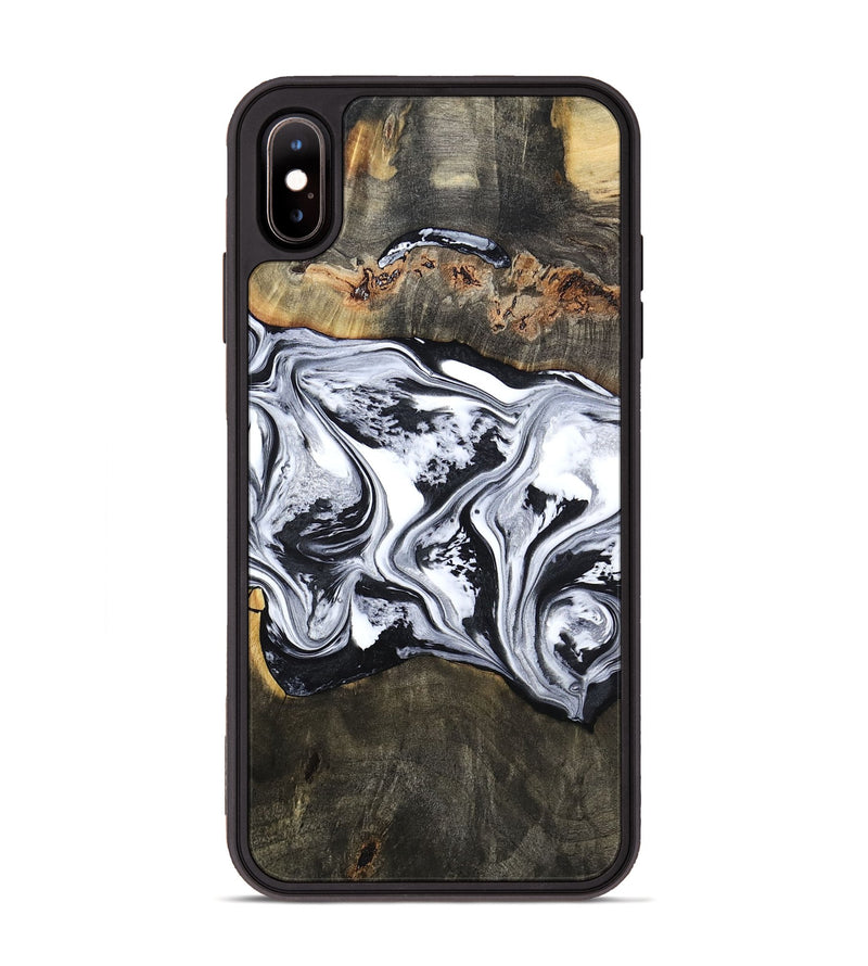 iPhone Xs Max Wood Phone Case - Novah (Black & White, 800750)
