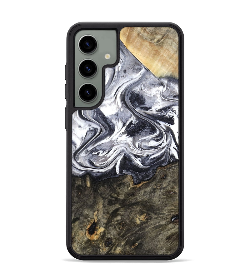 Galaxy S24 Plus Wood Phone Case - Latrell (Black & White, 800751)