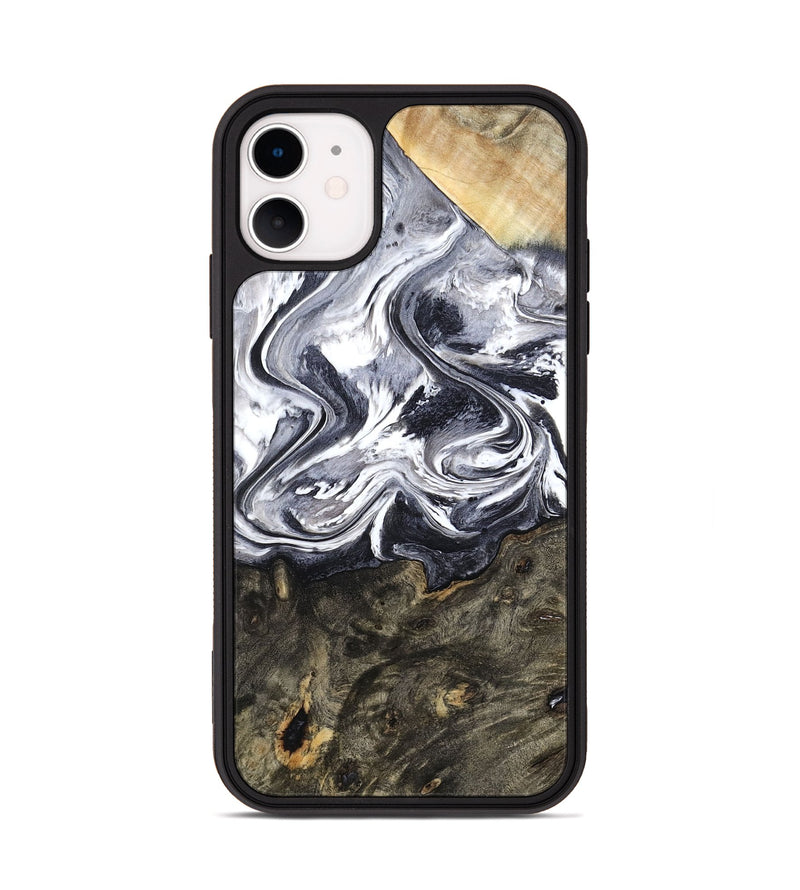 iPhone 11 Wood Phone Case - Latrell (Black & White, 800751)