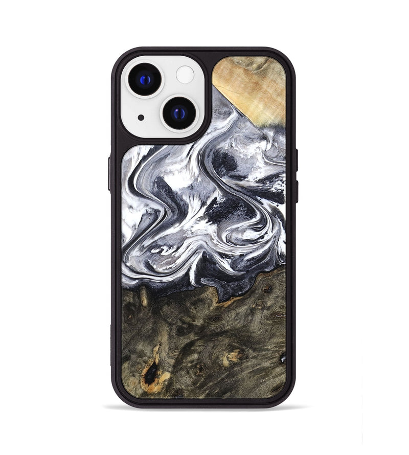 iPhone 13 Wood Phone Case - Latrell (Black & White, 800751)