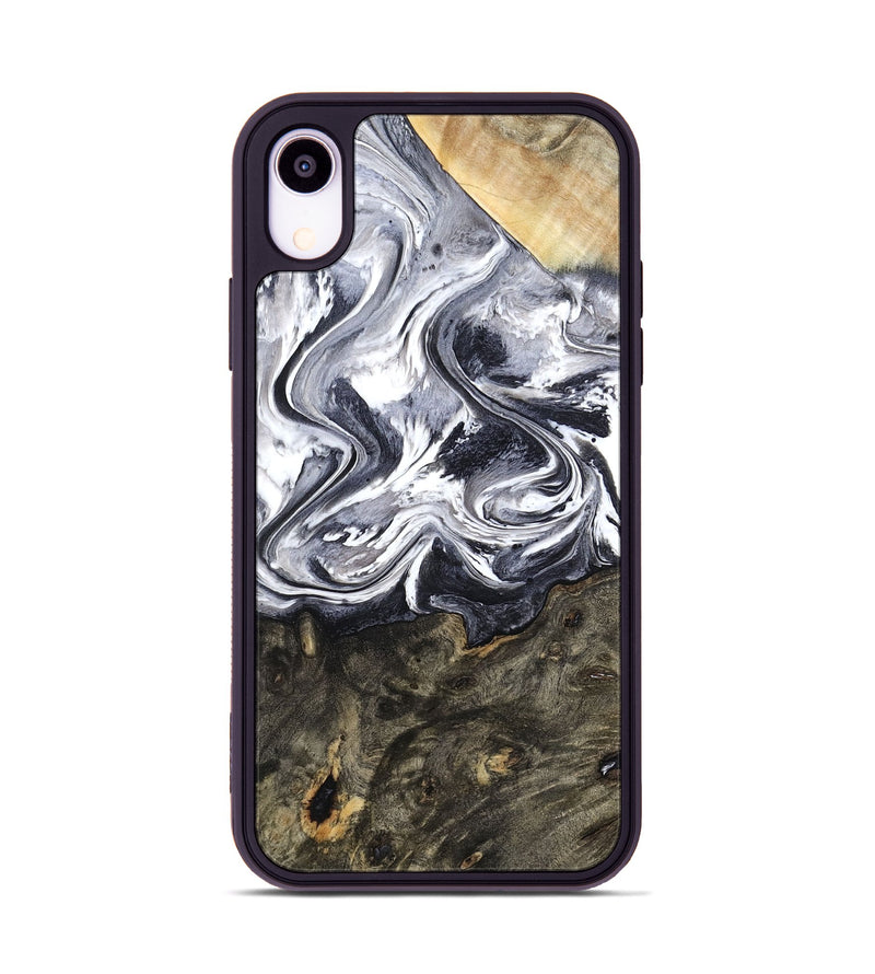 iPhone Xr Wood Phone Case - Latrell (Black & White, 800751)