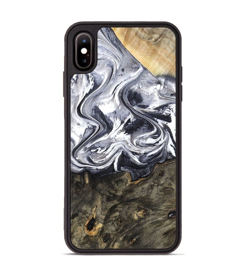 iPhone Xs Max Wood Phone Case - Latrell (Black & White, 800751)