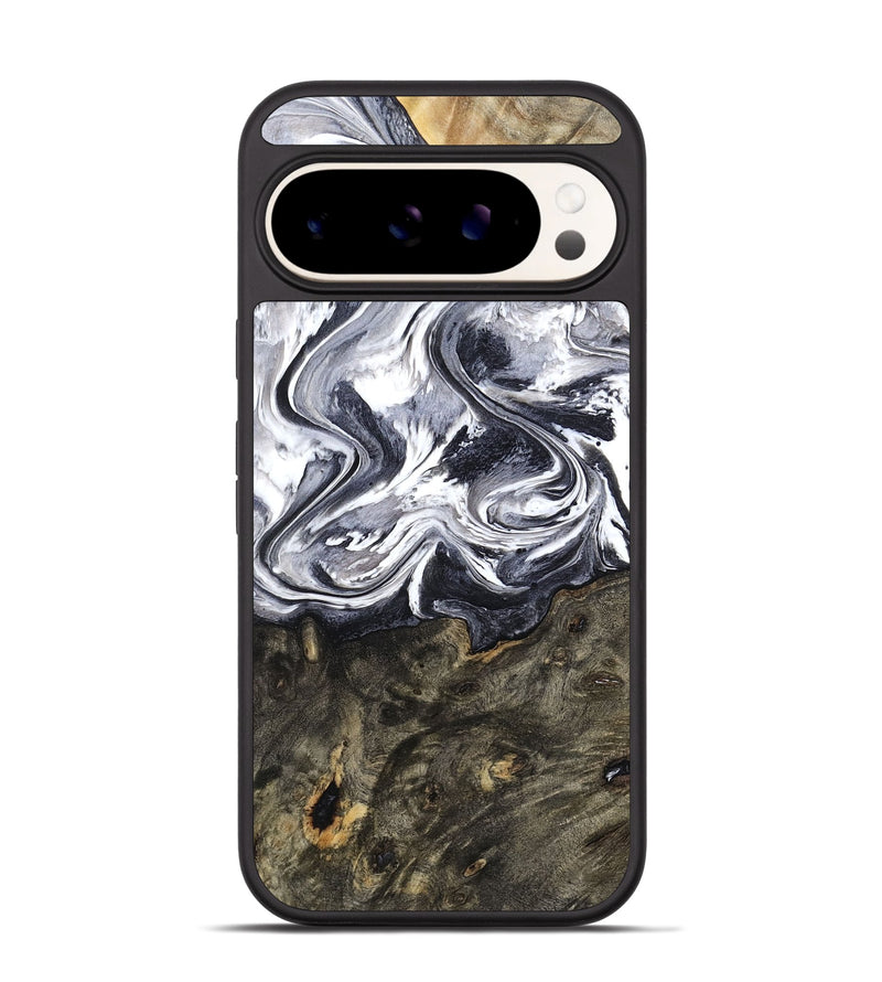 Pixel 9 Pro Wood Phone Case - Latrell (Black & White, 800751)