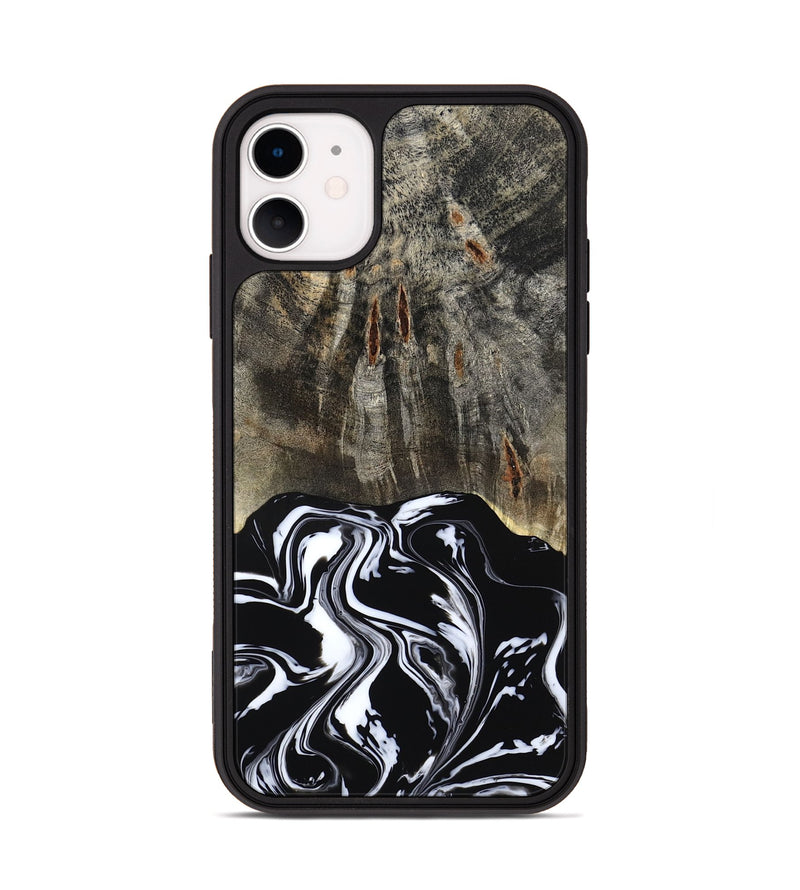 iPhone 11 Wood Phone Case - Carlene (Black & White, 800752)