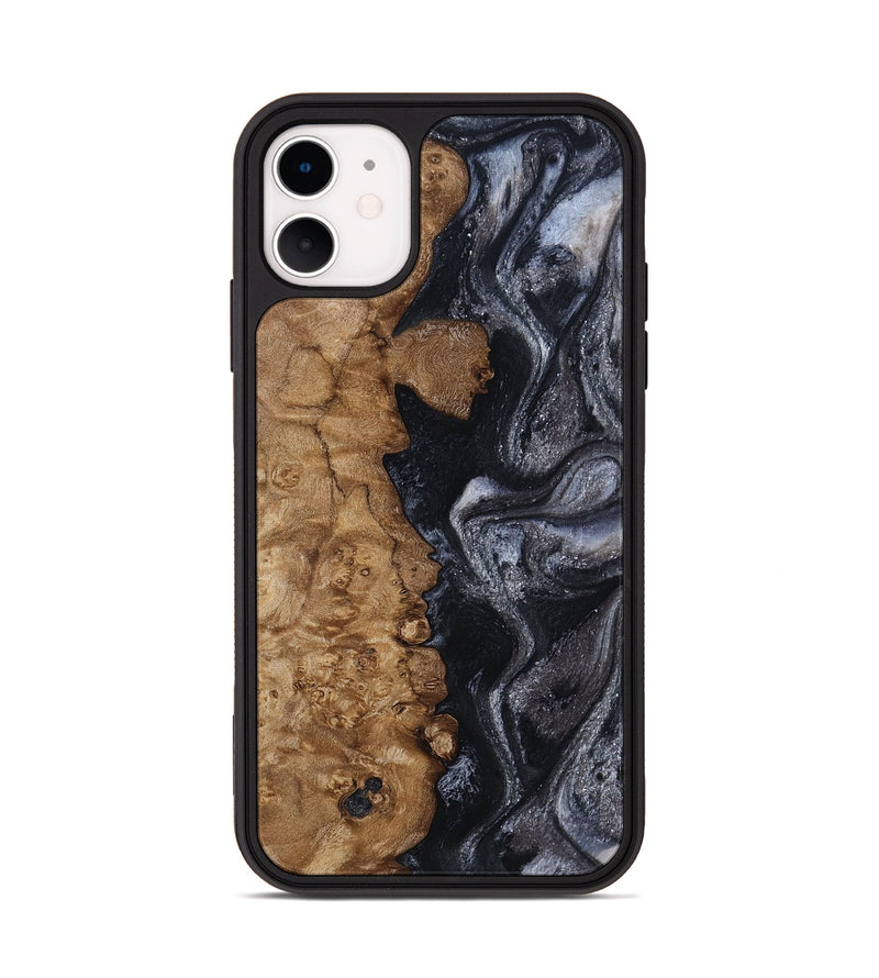 iPhone 11 Wood Phone Case - Marques (Black & White, 800753)