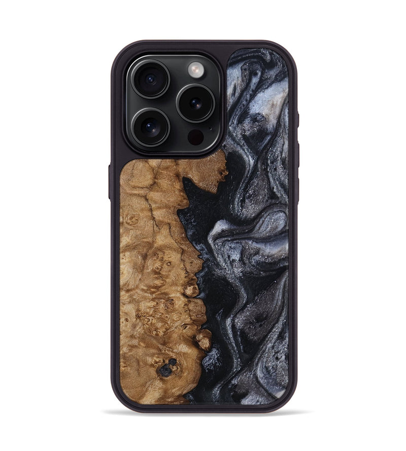 iPhone 15 Pro Wood Phone Case - Marques (Black & White, 800753)