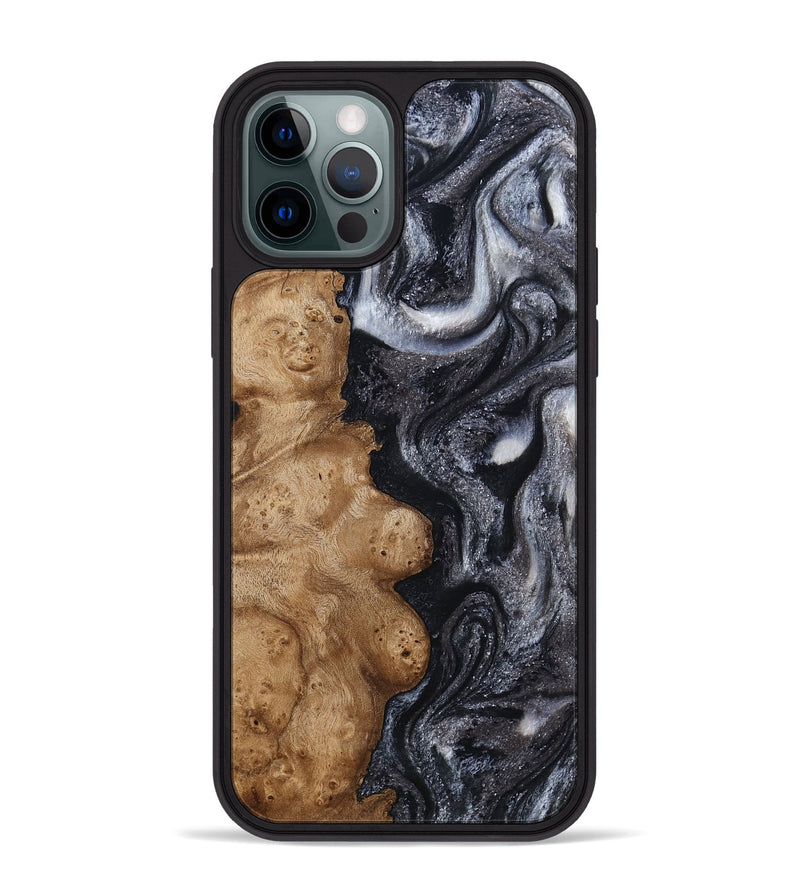 iPhone 12 Pro Max Wood Phone Case - Glen (Black & White, 800754)
