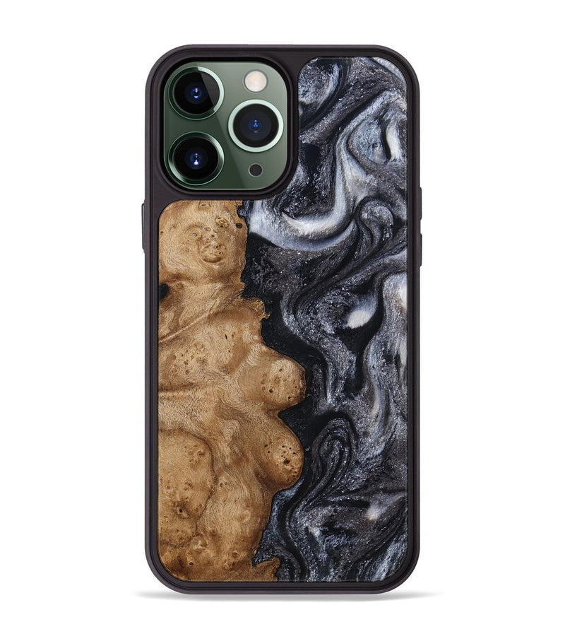 iPhone 13 Pro Max Wood Phone Case - Glen (Black & White, 800754)
