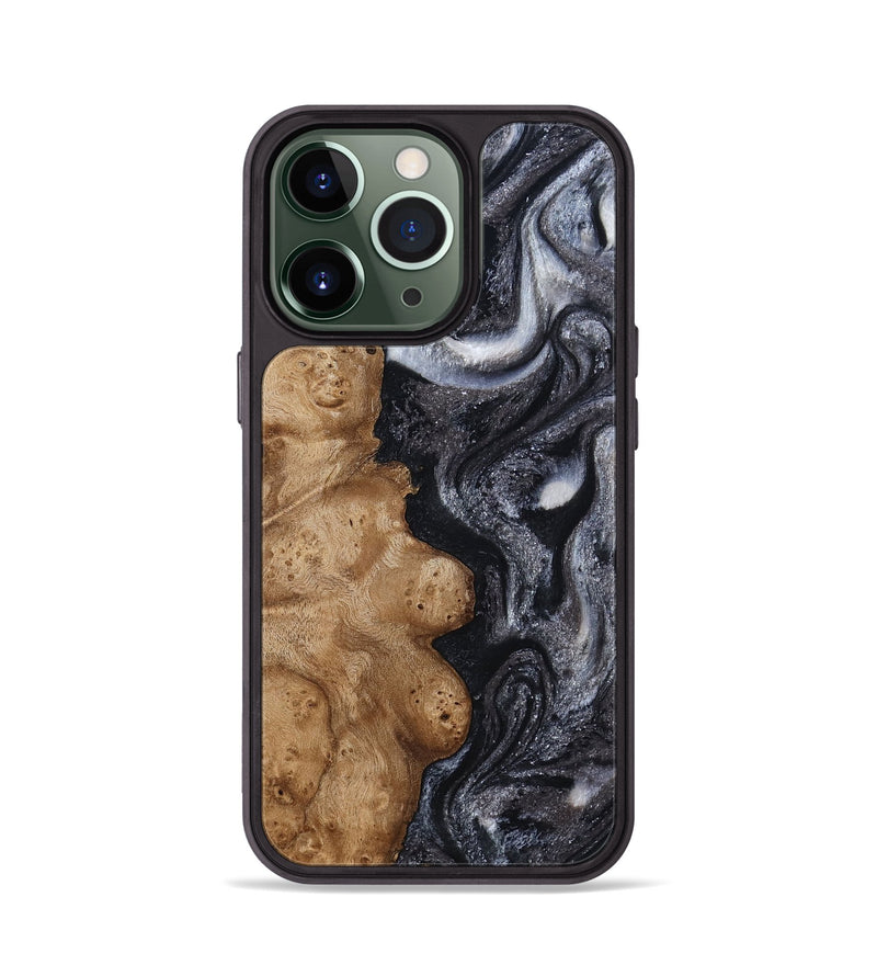 iPhone 13 Pro Wood Phone Case - Glen (Black & White, 800754)