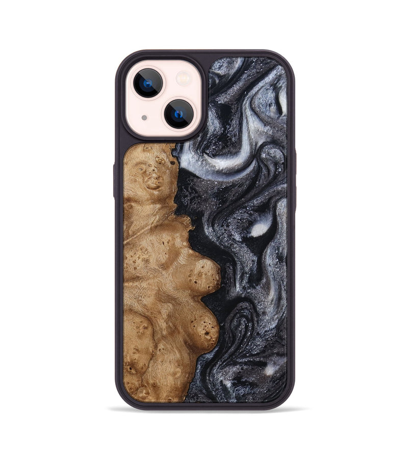 iPhone 14 Wood Phone Case - Glen (Black & White, 800754)