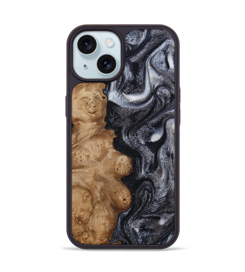 iPhone 15 Wood Phone Case - Glen (Black & White, 800754)