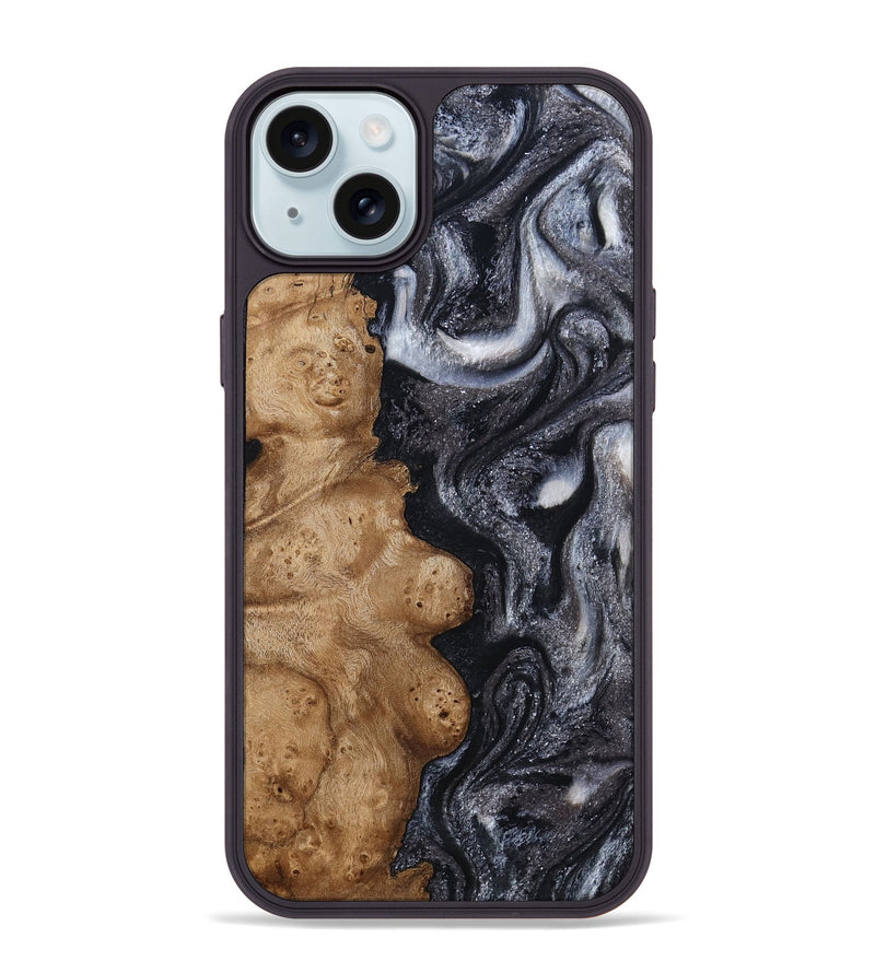 iPhone 15 Plus Wood Phone Case - Glen (Black & White, 800754)