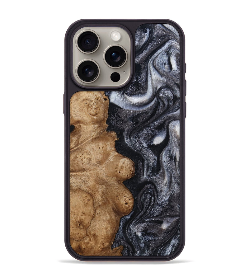 iPhone 15 Pro Max Wood Phone Case - Glen (Black & White, 800754)
