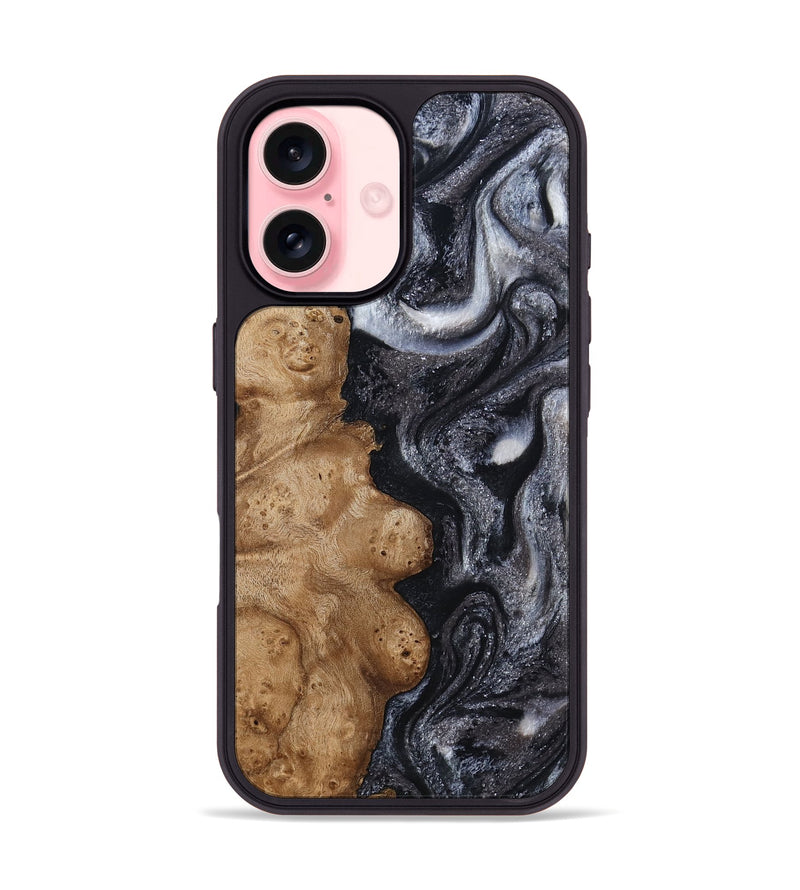 iPhone 16 Wood Phone Case - Glen (Black & White, 800754)