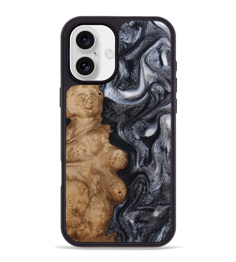 iPhone 16 Plus Wood Phone Case - Glen (Black & White, 800754)