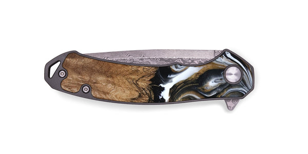 EDC Wood Pocket Knife - Jerry (Black & White, 800755)