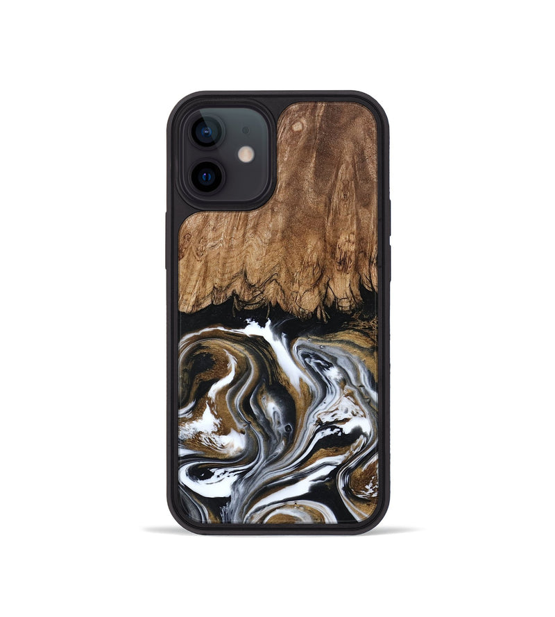 iPhone 12 mini Wood Phone Case - Jerry (Black & White, 800755)