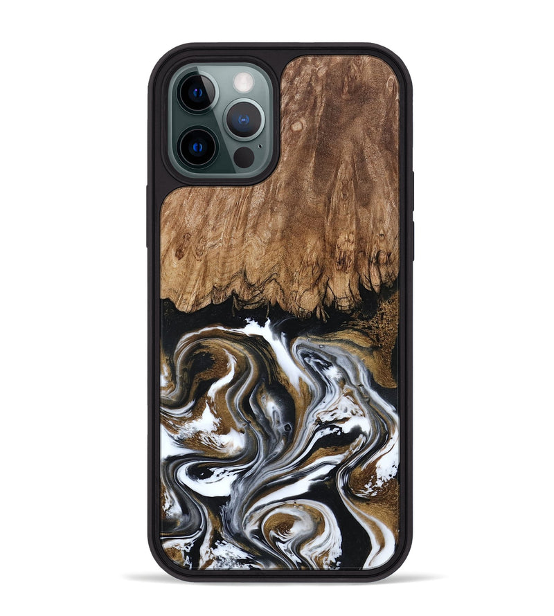 iPhone 12 Pro Max Wood Phone Case - Jerry (Black & White, 800755)