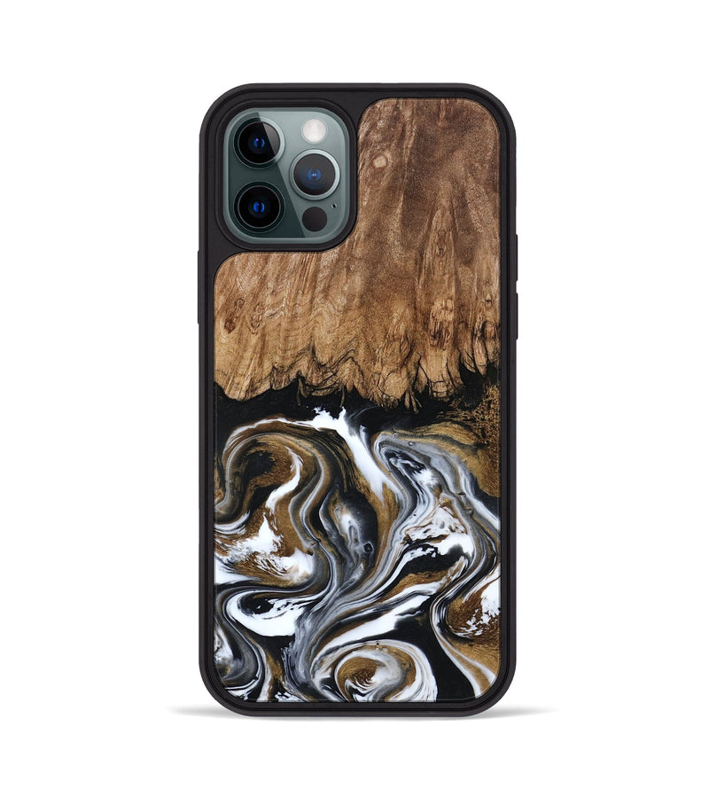 iPhone 12 Pro Wood Phone Case - Jerry (Black & White, 800755)