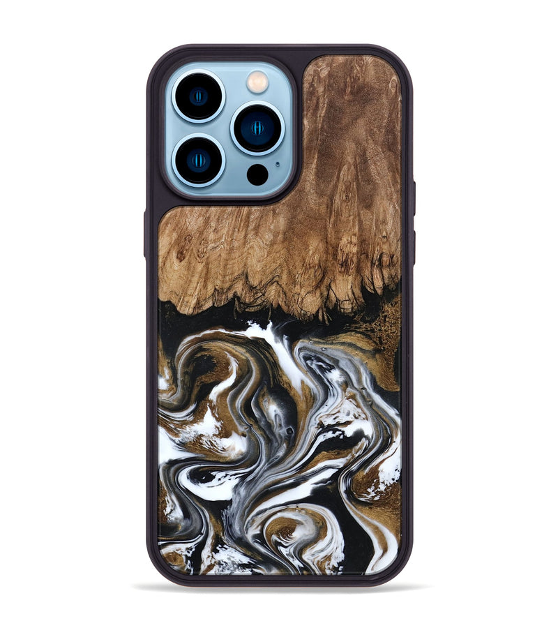 iPhone 14 Pro Max Wood Phone Case - Jerry (Black & White, 800755)
