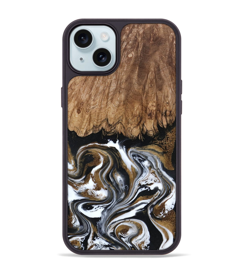 iPhone 15 Plus Wood Phone Case - Jerry (Black & White, 800755)