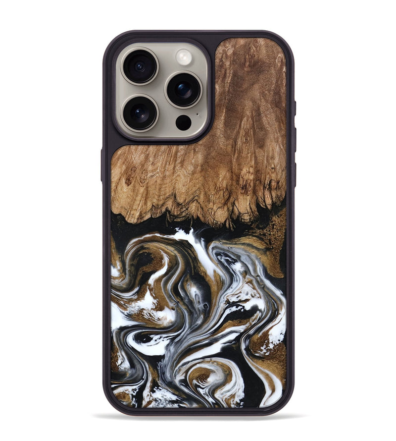 iPhone 15 Pro Max Wood Phone Case - Jerry (Black & White, 800755)