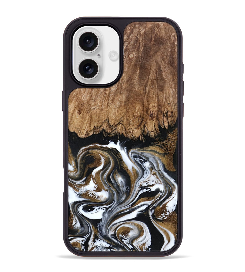 iPhone 16 Plus Wood Phone Case - Jerry (Black & White, 800755)