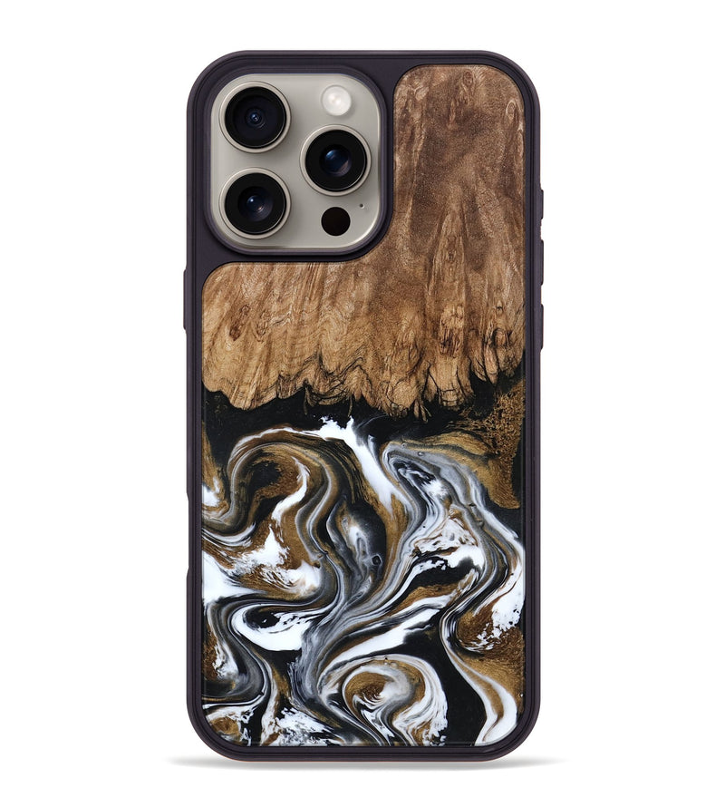 iPhone 16 Pro Max Wood Phone Case - Jerry (Black & White, 800755)