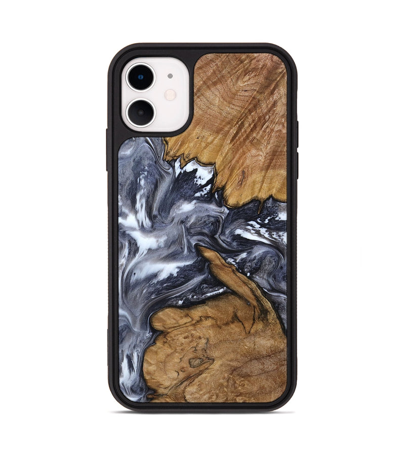iPhone 11 Wood Phone Case - Nikki (Black & White, 800756)