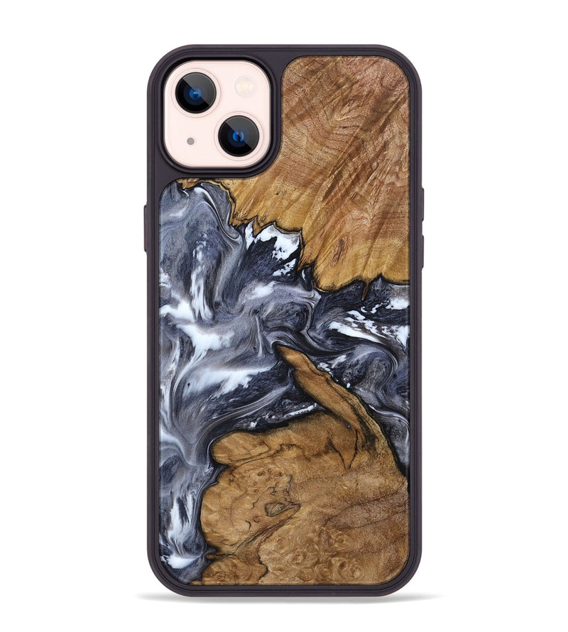 iPhone 14 Plus Wood Phone Case - Nikki (Black & White, 800756)