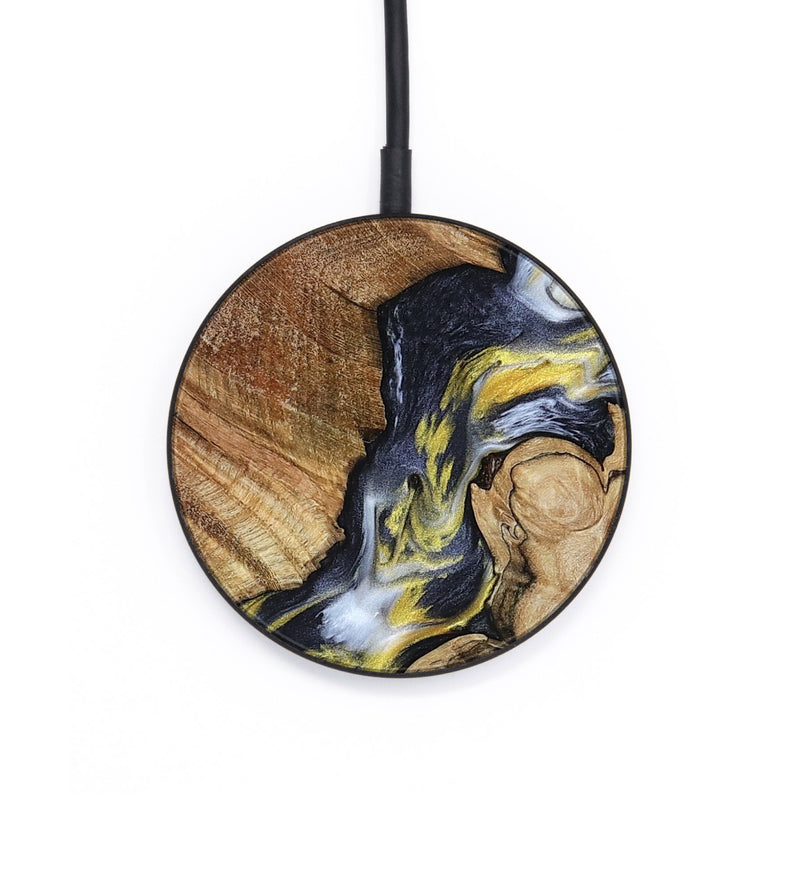 Circle Wood Wireless Charger - Yousef (Black & White, 800757)