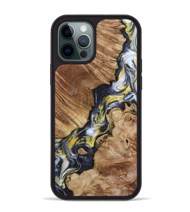 iPhone 12 Pro Max Wood Phone Case - Yousef (Black & White, 800757)