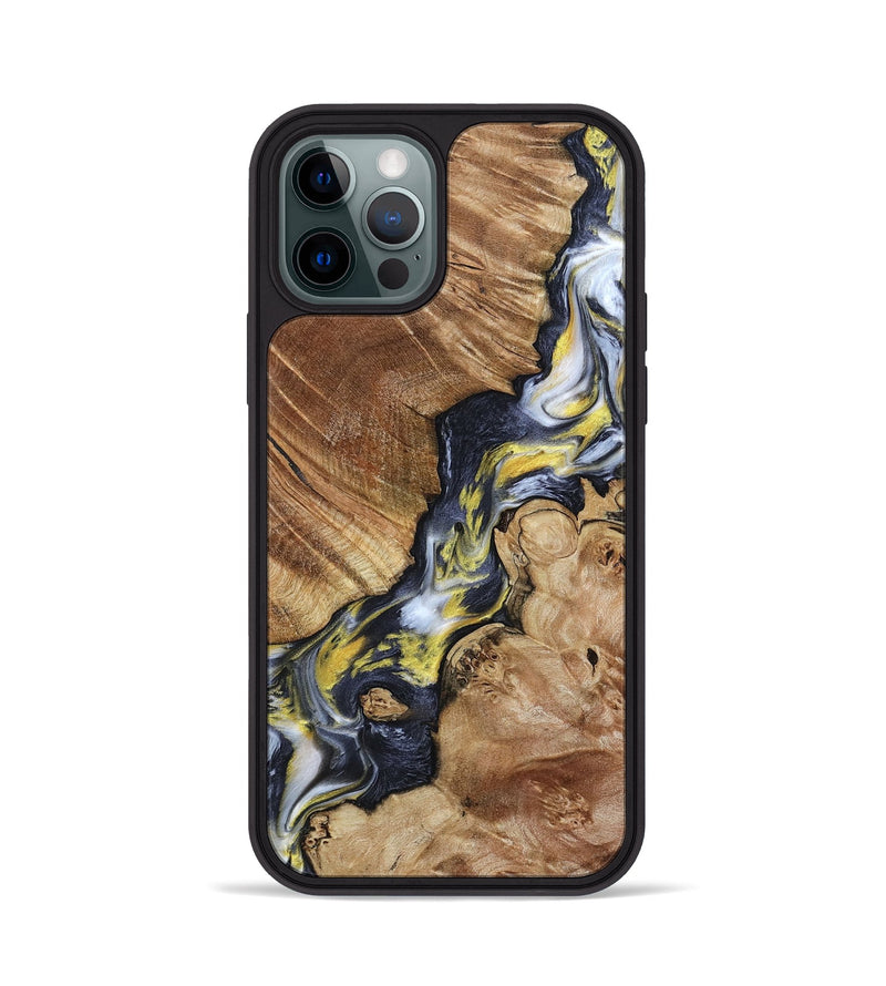 iPhone 12 Pro Wood Phone Case - Yousef (Black & White, 800757)