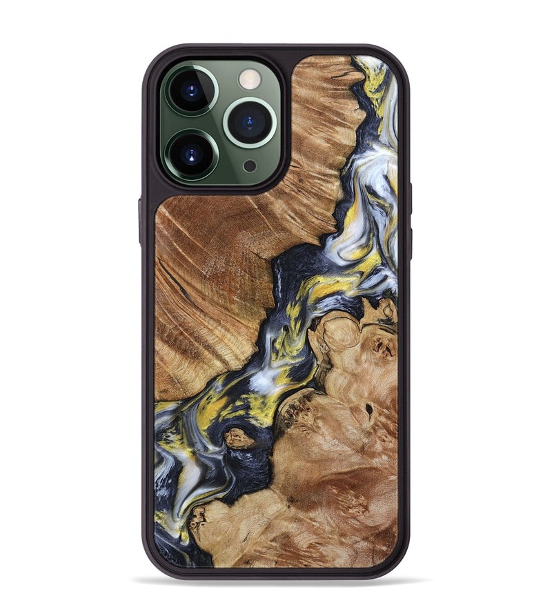 iPhone 13 Pro Max Wood Phone Case - Yousef (Black & White, 800757)