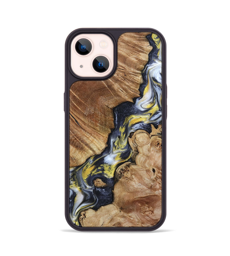 iPhone 14 Wood Phone Case - Yousef (Black & White, 800757)