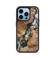 iPhone 14 Pro Wood Phone Case - Yousef (Black & White, 800757)