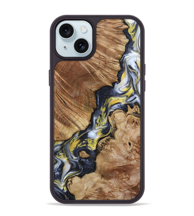 iPhone 15 Plus Wood Phone Case - Yousef (Black & White, 800757)