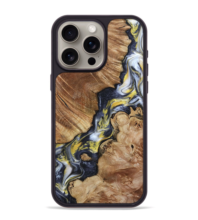 iPhone 15 Pro Max Wood Phone Case - Yousef (Black & White, 800757)
